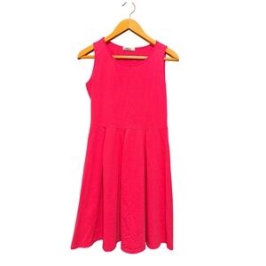 Styleword Womens Hot Pink Sleeveless Pleated Fit and Flare Dress Size Medium